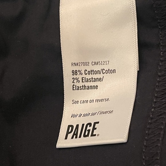 Paige Carly Wide Leg Jeans Womens 32X28 High Rise Crop Stretch Dark Denim - Picture 9 of 9